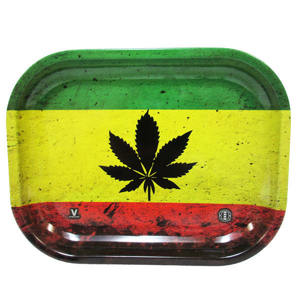 Rolling Tray Metal RASTA LEAF 180MMX140