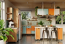 Colorful Mid Century Kitchen by Mid Mod abs