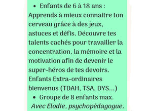 Ateliers Les supers pouvoirs de ton cerveau à Gigean