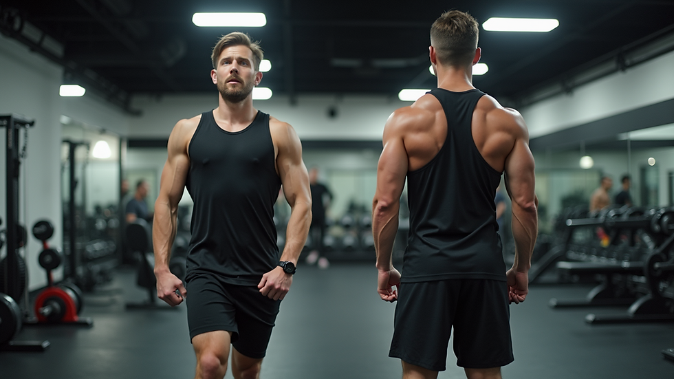 Eye-level view of a personal trainer and client working out together
