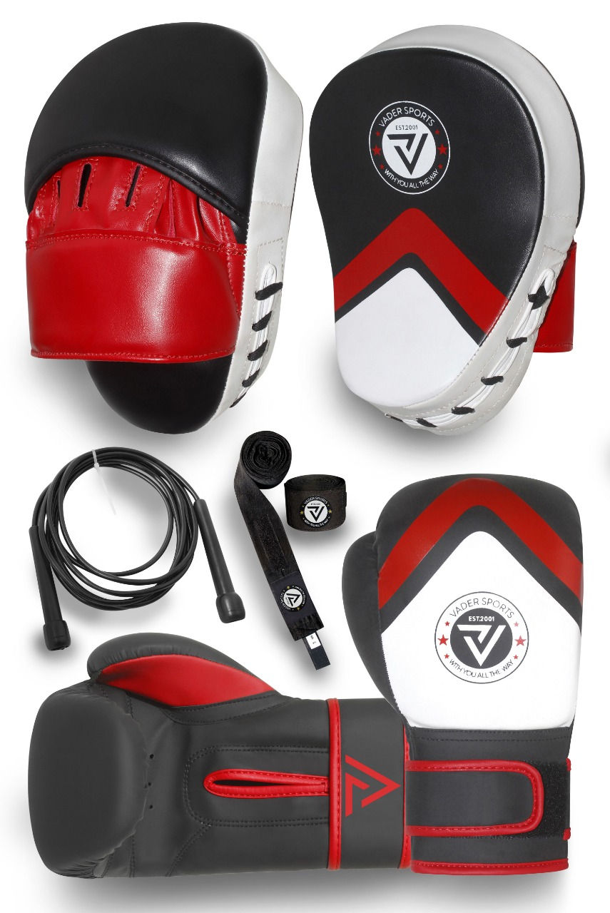 Thumbnail: Boxing punch pad training set inc free hand wraps and speed ropes