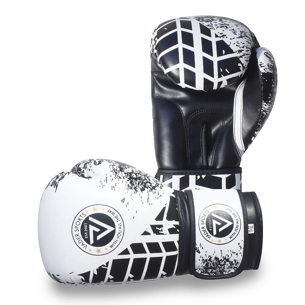 Thumbnail: VADER Skin-Tec Leather Boxing Gloves Kids Adults- MMA Muay Thai Punching Trainin