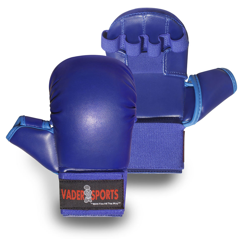 Thumbnail: Karate Gloves/ Mitts Full Contact Karate Hand Safety Mitts Blue
