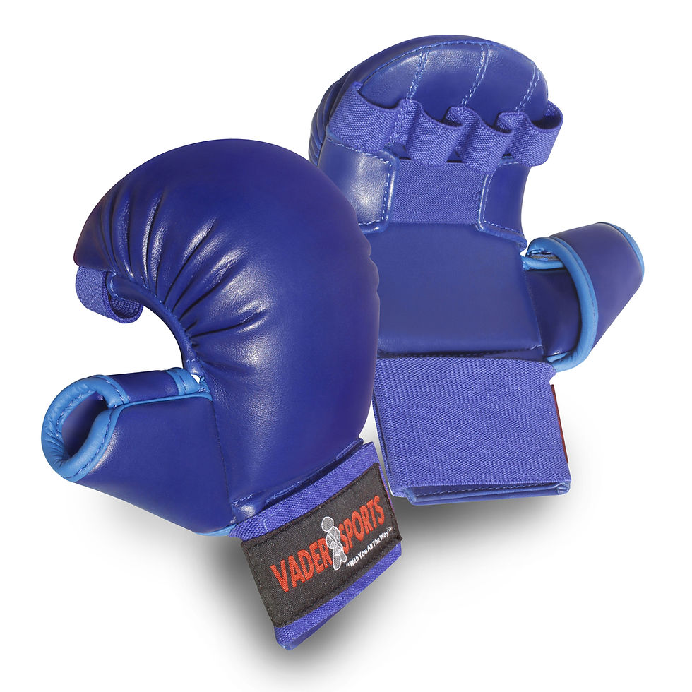 Thumbnail: Karate Gloves/ Mitts Full Contact Karate Hand Safety Mitts Blue