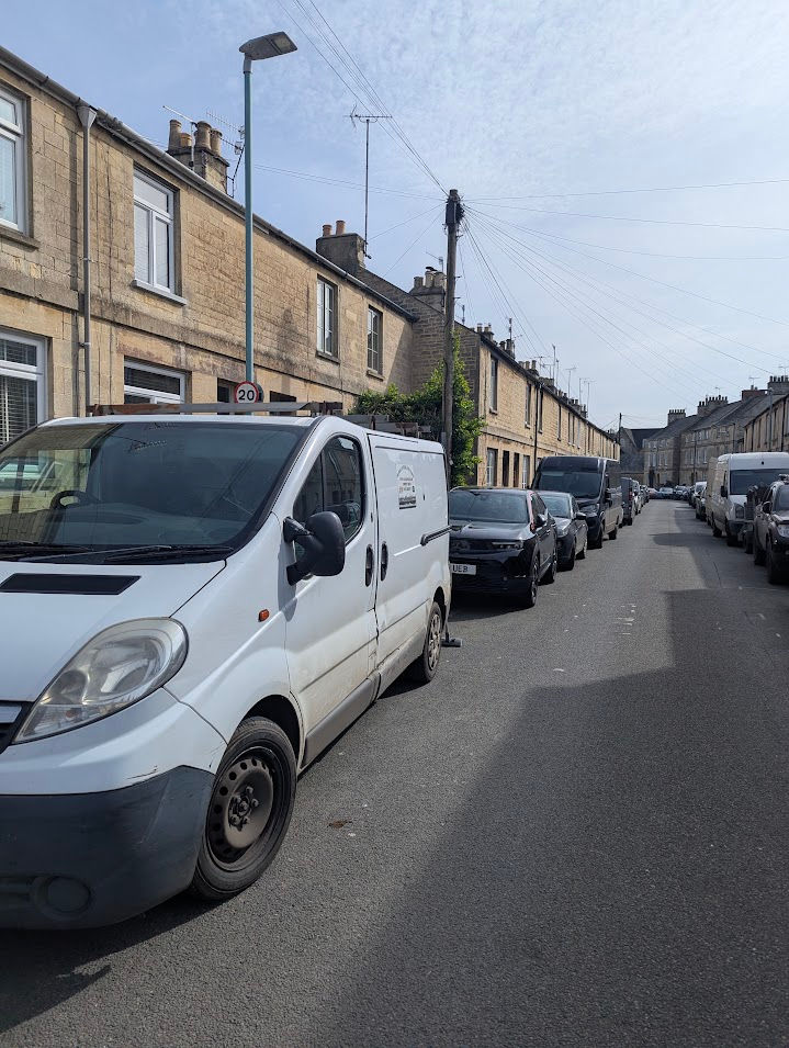 Service van on Chester Street Cirencester