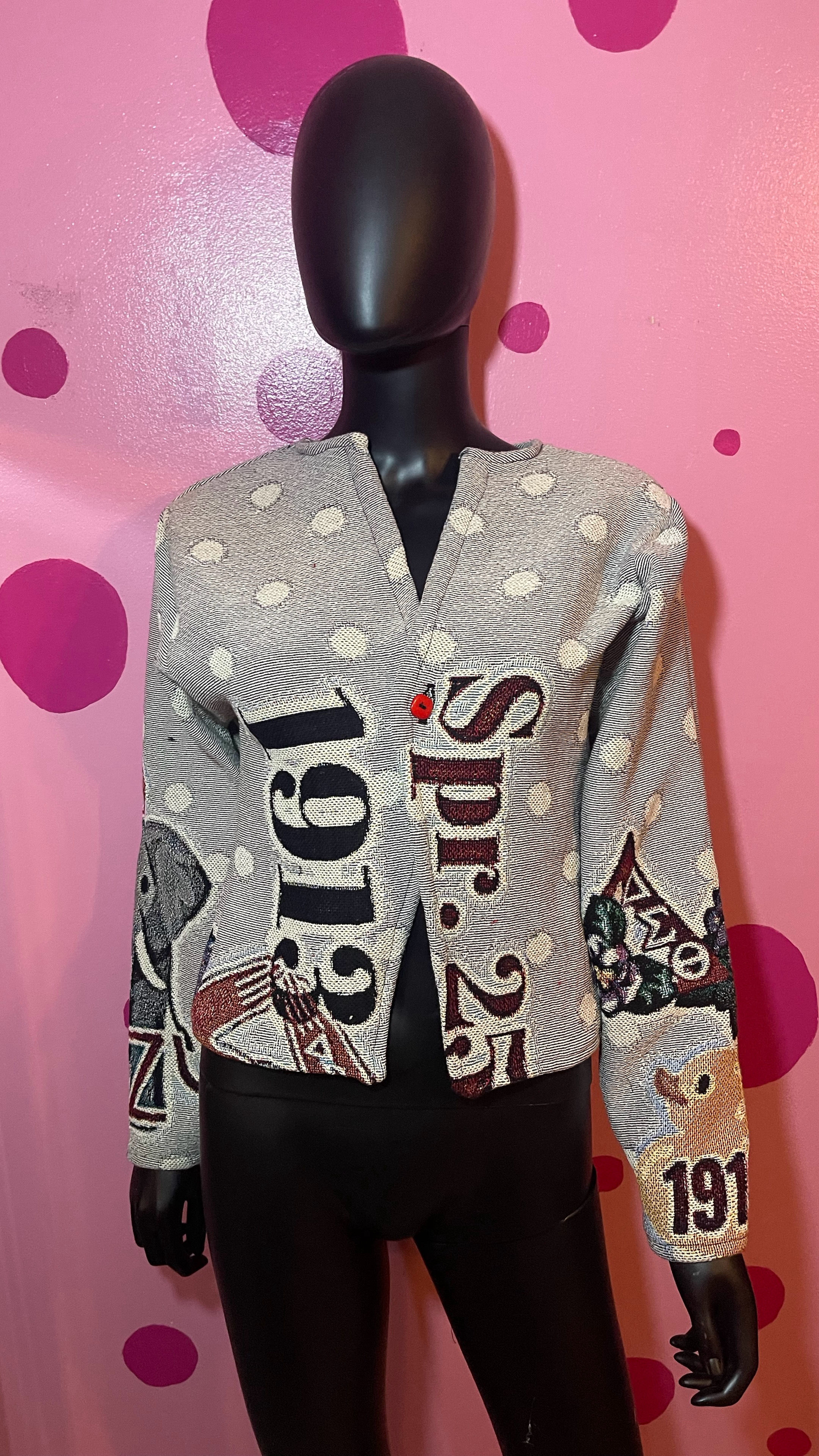 Tapestry Crop Blazer/Sweater