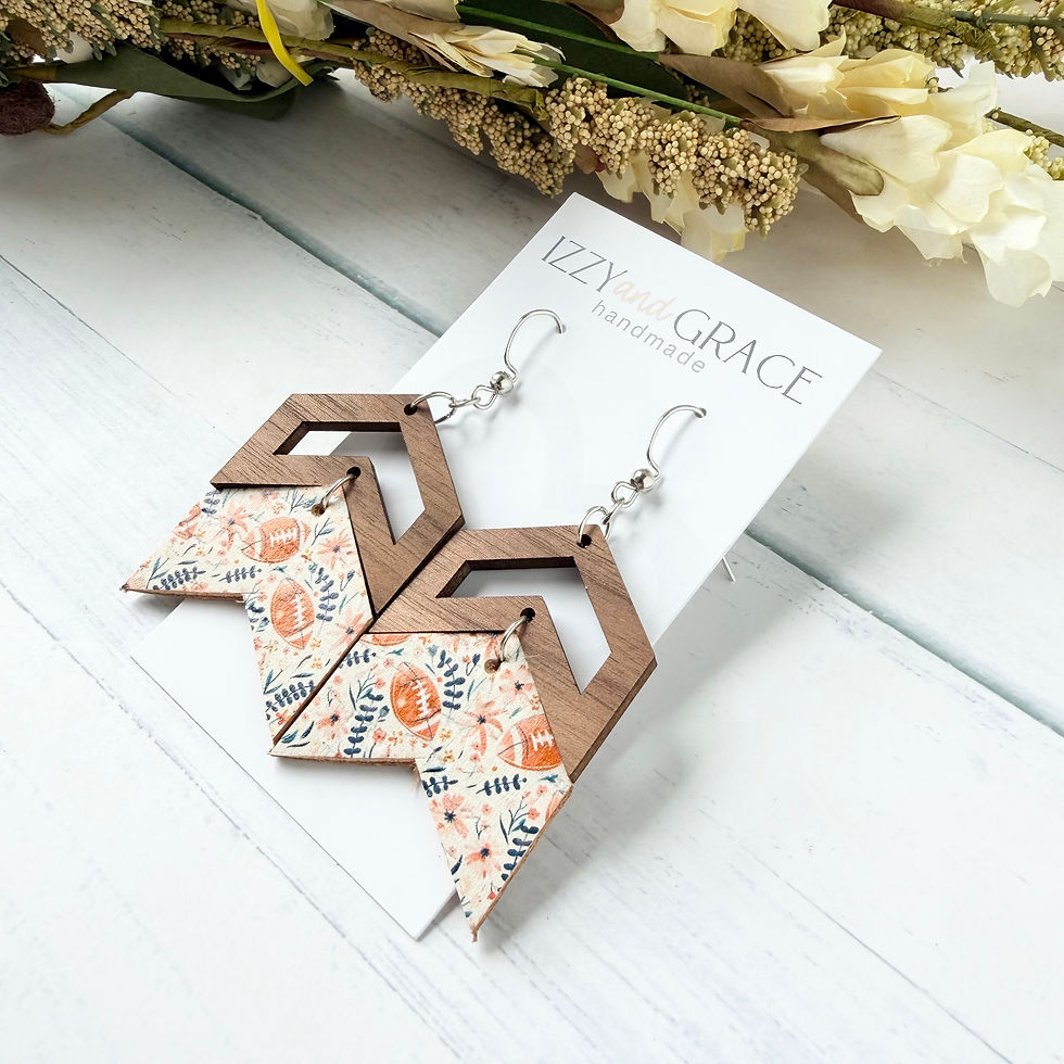 Thumbnail: Chevron Earrings | Football Floral