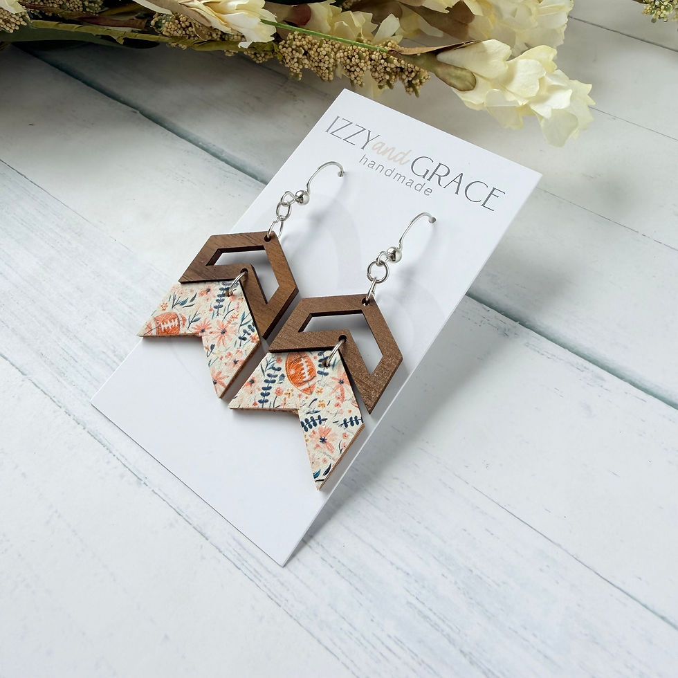 Thumbnail: Mini Chevron Earrings | Football Floral