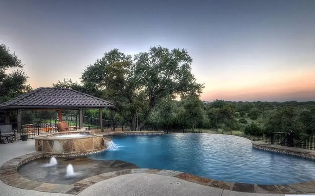 Beautiful pool in Fredericksburg custom home.