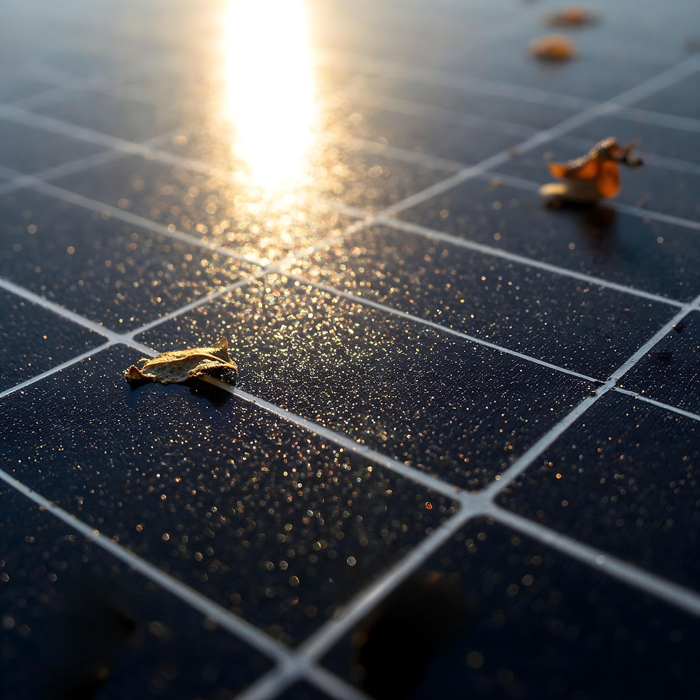 solar panel with leaves sunlight.