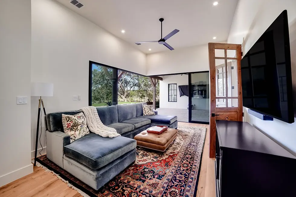 Sunroom in custom Fair Oaks Ranch House.