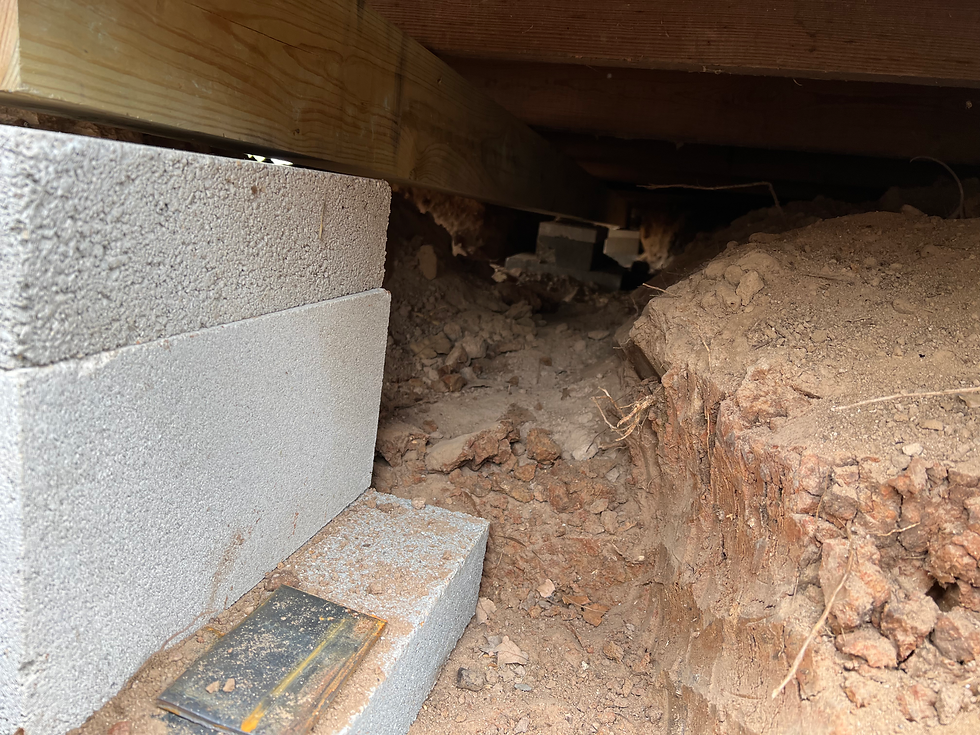 Crawl Space on a foundation repair job in San Antonio Tx.