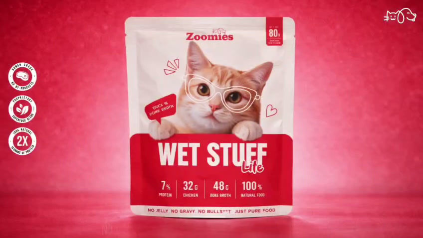 Zoomies Wet Stuff Lite Tuna In Broth 80gm