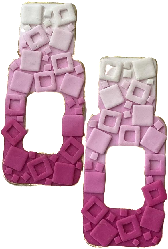 Thumbnail: Front view for pink earrings