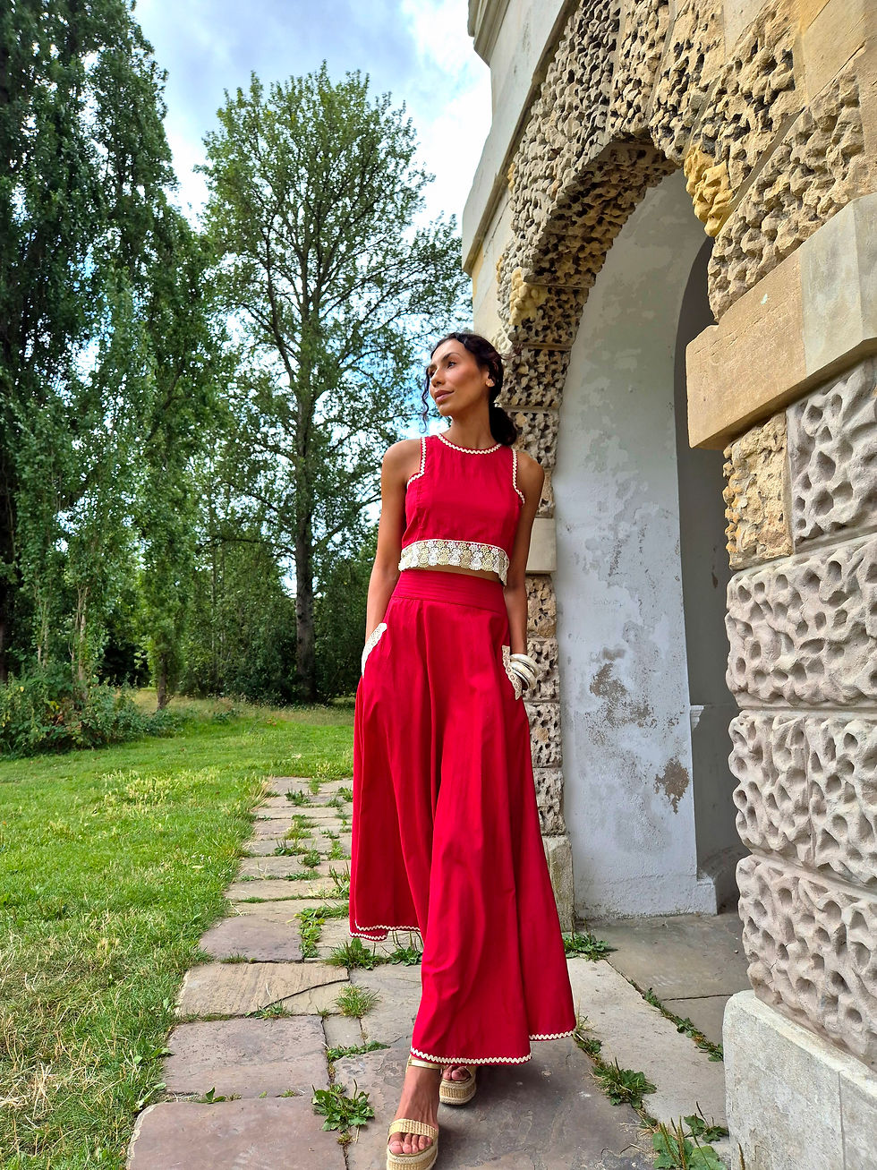 Thumbnail: Cropped top and matching maxi skirt 