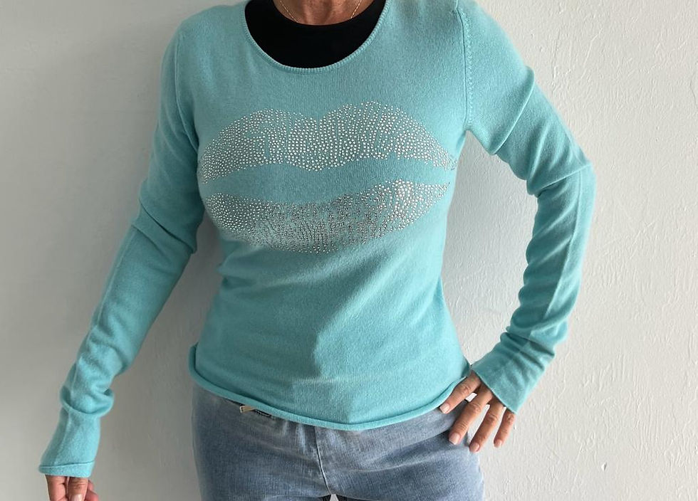 Lucien Pellat-Finet Blue Cashemer Crystal Lips