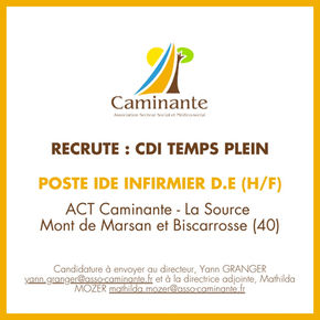 OFFRE D'EMPLOI ⎜IDE INFIRMIER (H/F) ACT Caminante - La Source Mont de Marsan (40)