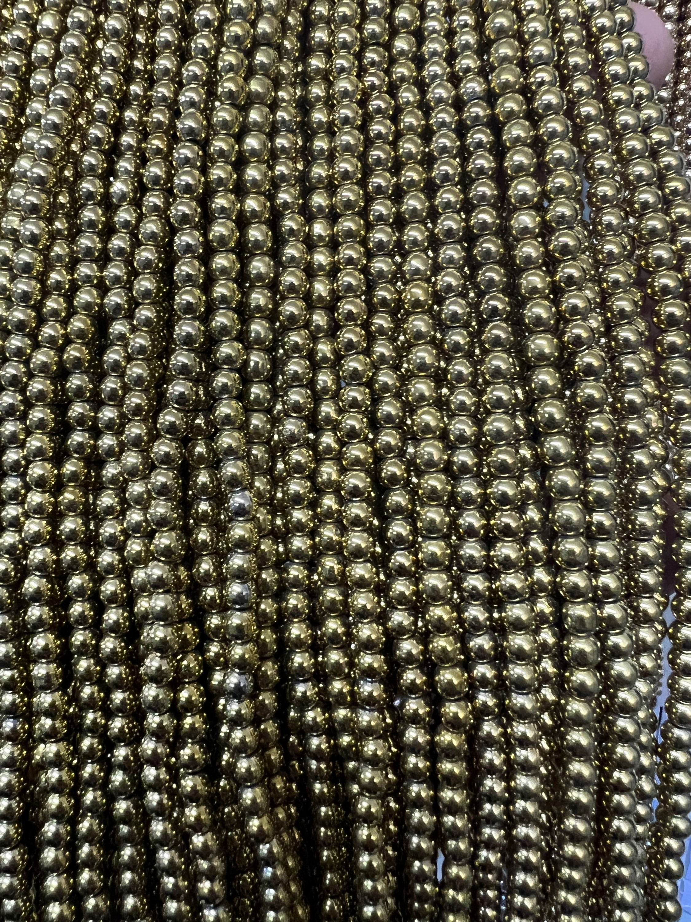 Hematita 4 mm oro antiguo 