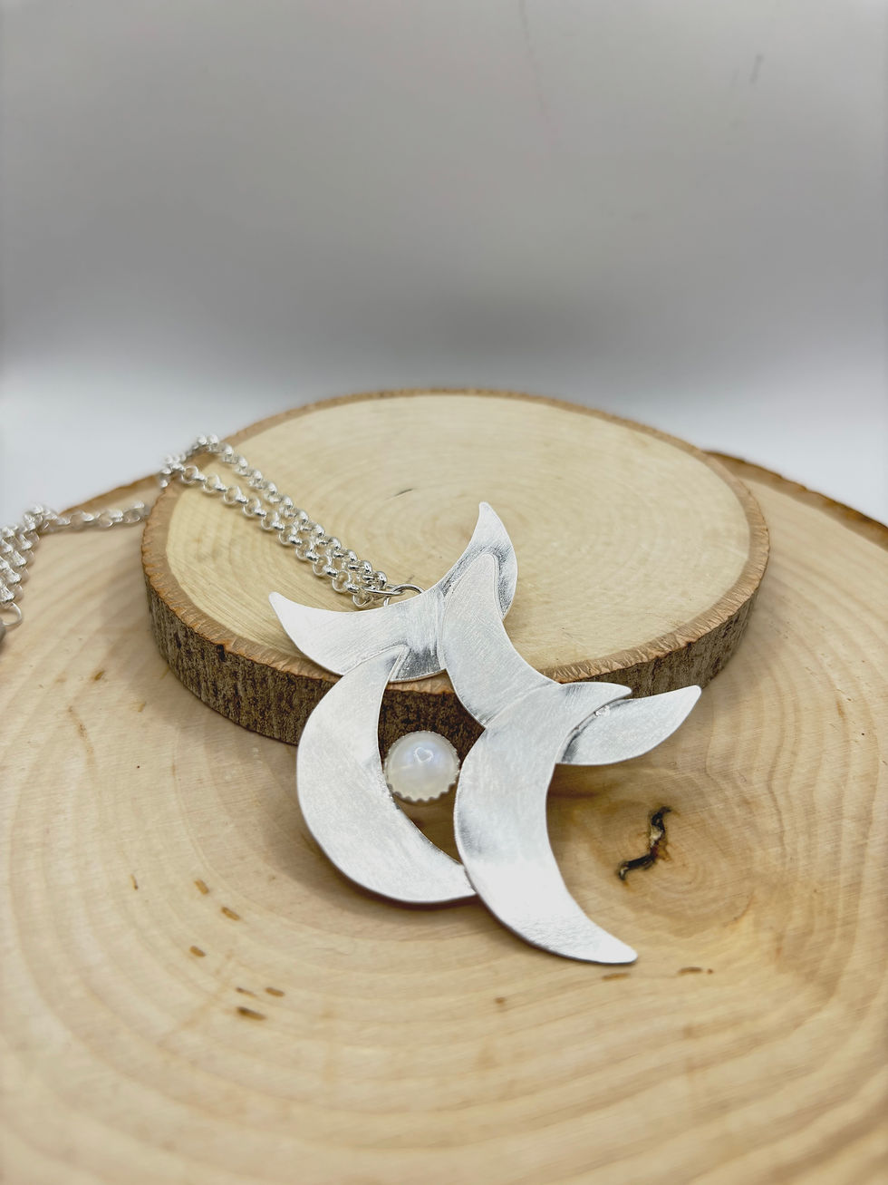 Sterling Silver Crescents with Moonstones