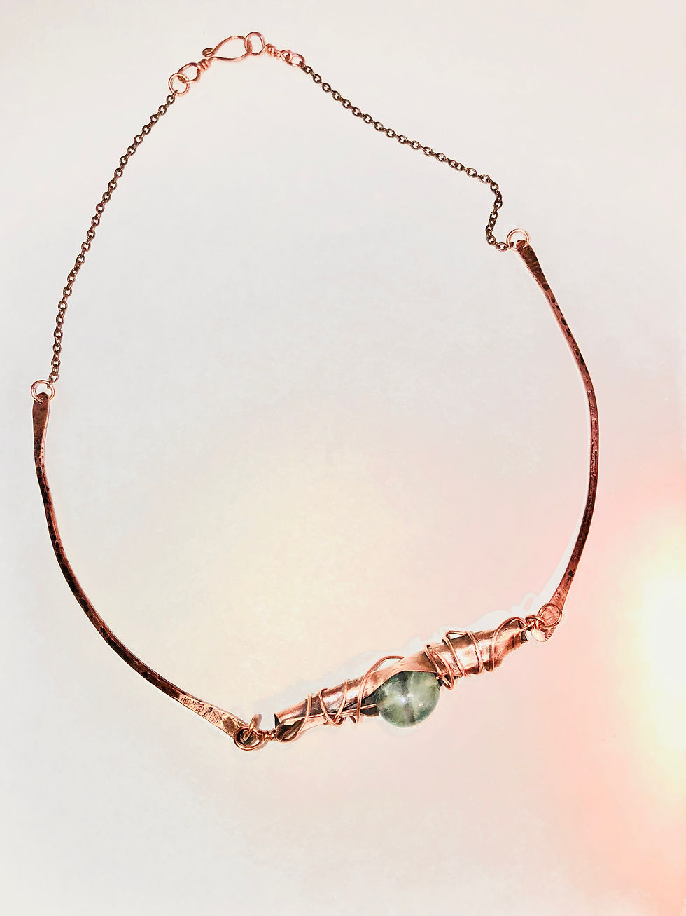 Thumbnail: Copper Wire Wrapped Bead Pendant