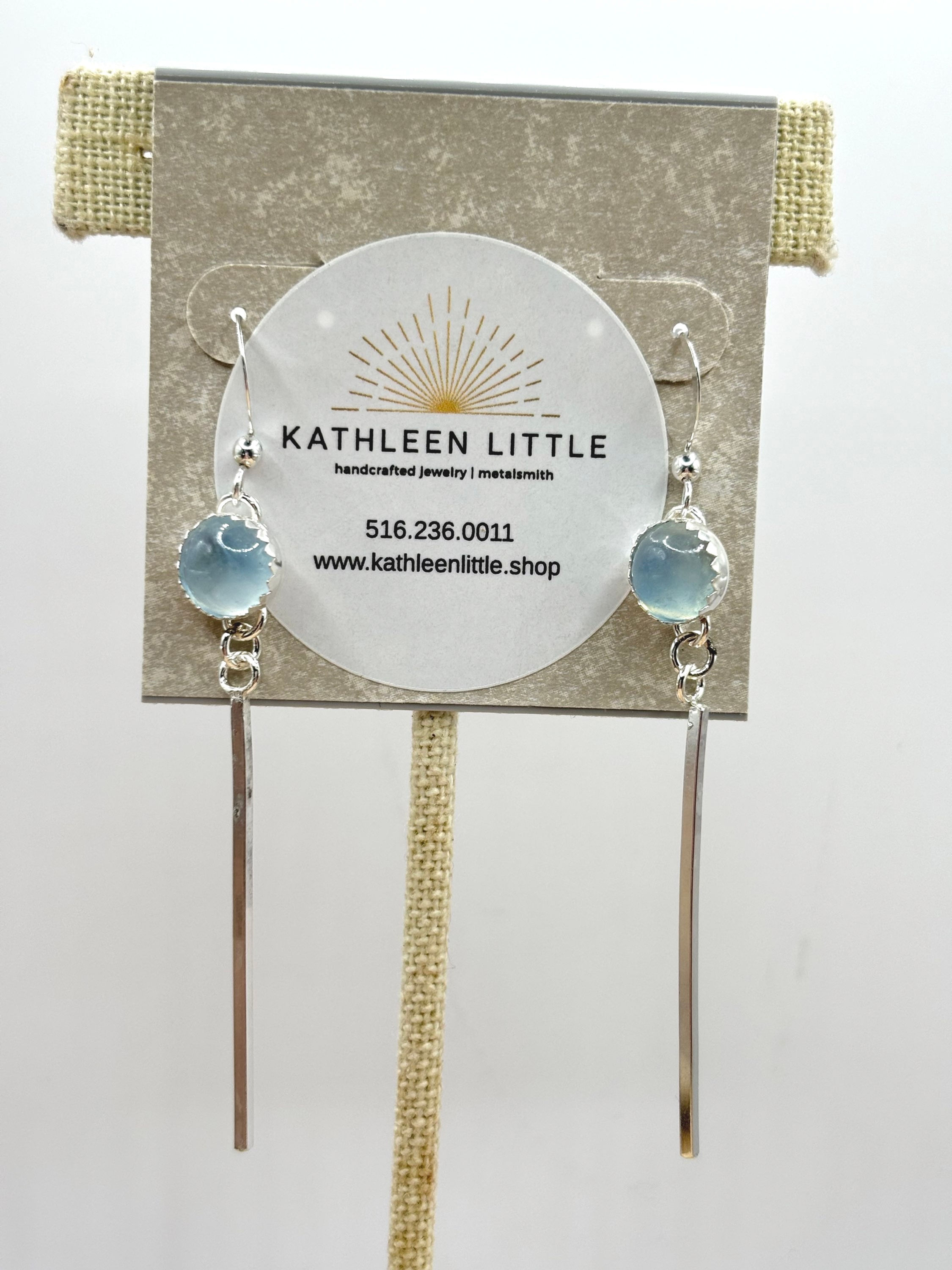 Aquamarine and Silver Dangling Earrings