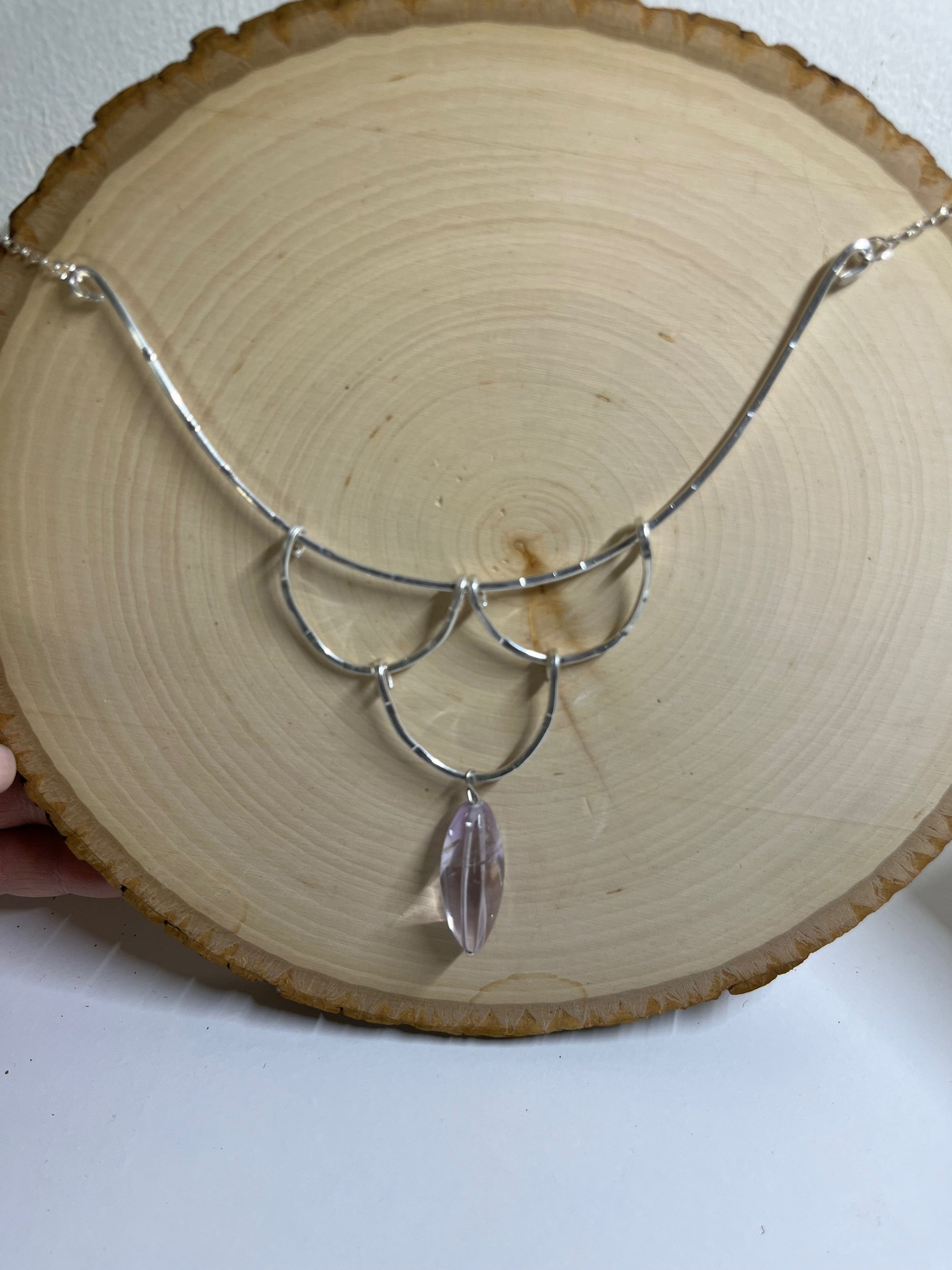 Sterling Silver Cloud Pendant with Amethyst