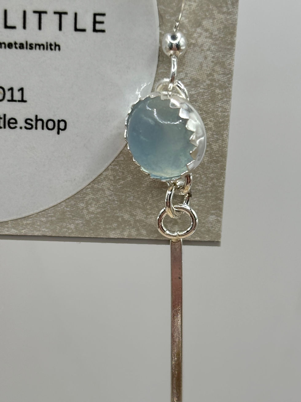 Thumbnail: Sterling Silver Dangling Earrings with Gemstones 