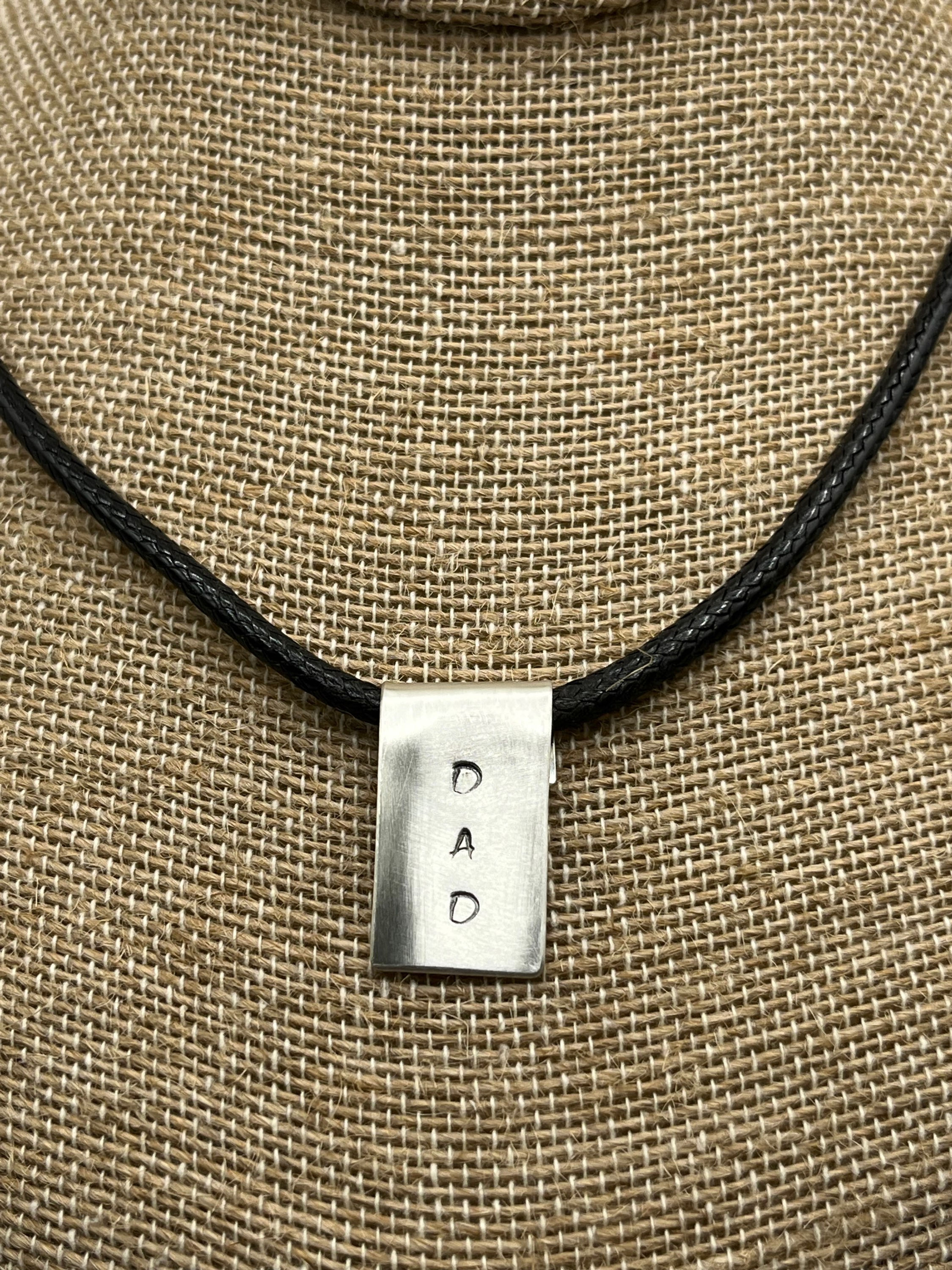 Men’s Sterling Silver Necklace on Leather Cord