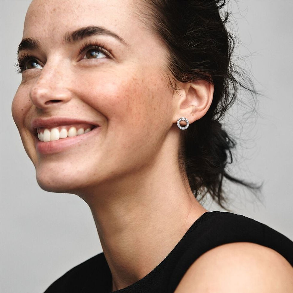 Thumbnail: Pandora Pavé & Logo Circle Reversible Stud Earrings (299486C01)