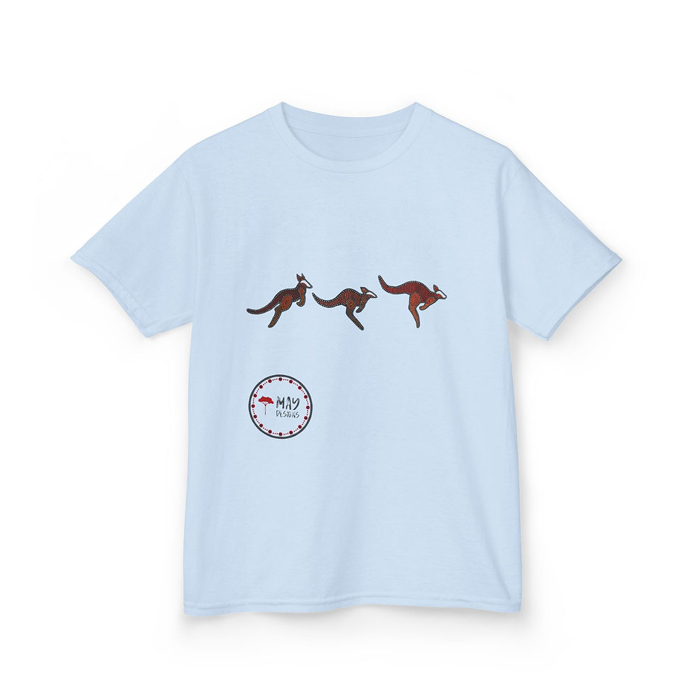Thumbnail: Playful Kangaroo Dance Artwork Kids Tee, Fun Kids Shirt,  Cute Toddler T-Shirt