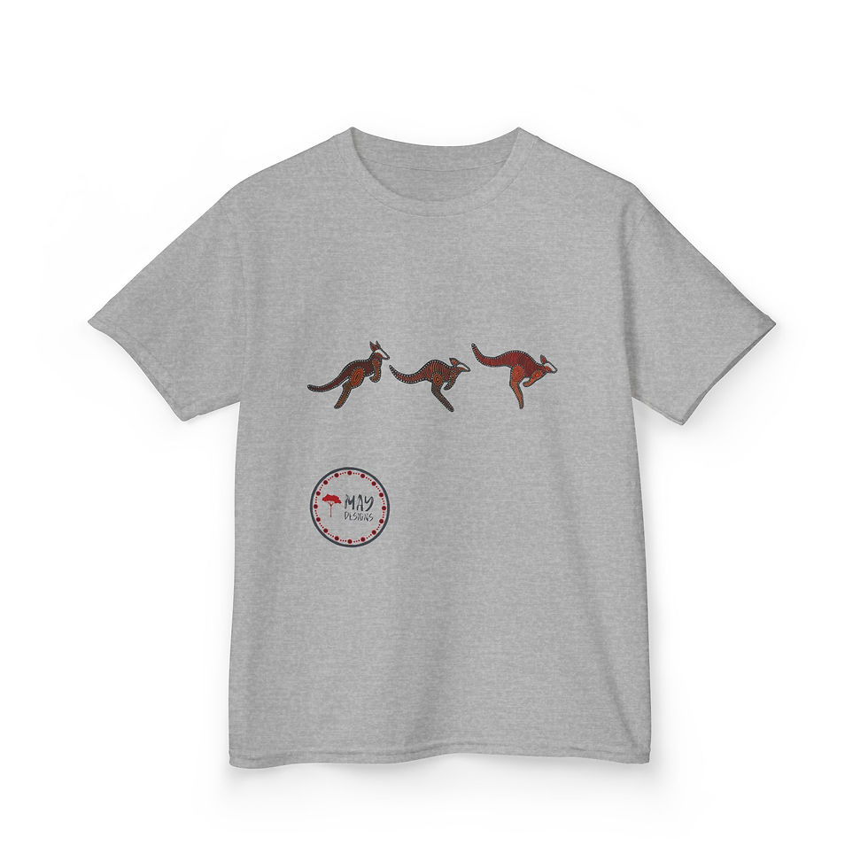 Thumbnail: Playful Kangaroo Dance Artwork Kids Tee, Fun Kids Shirt,  Cute Toddler T-Shirt