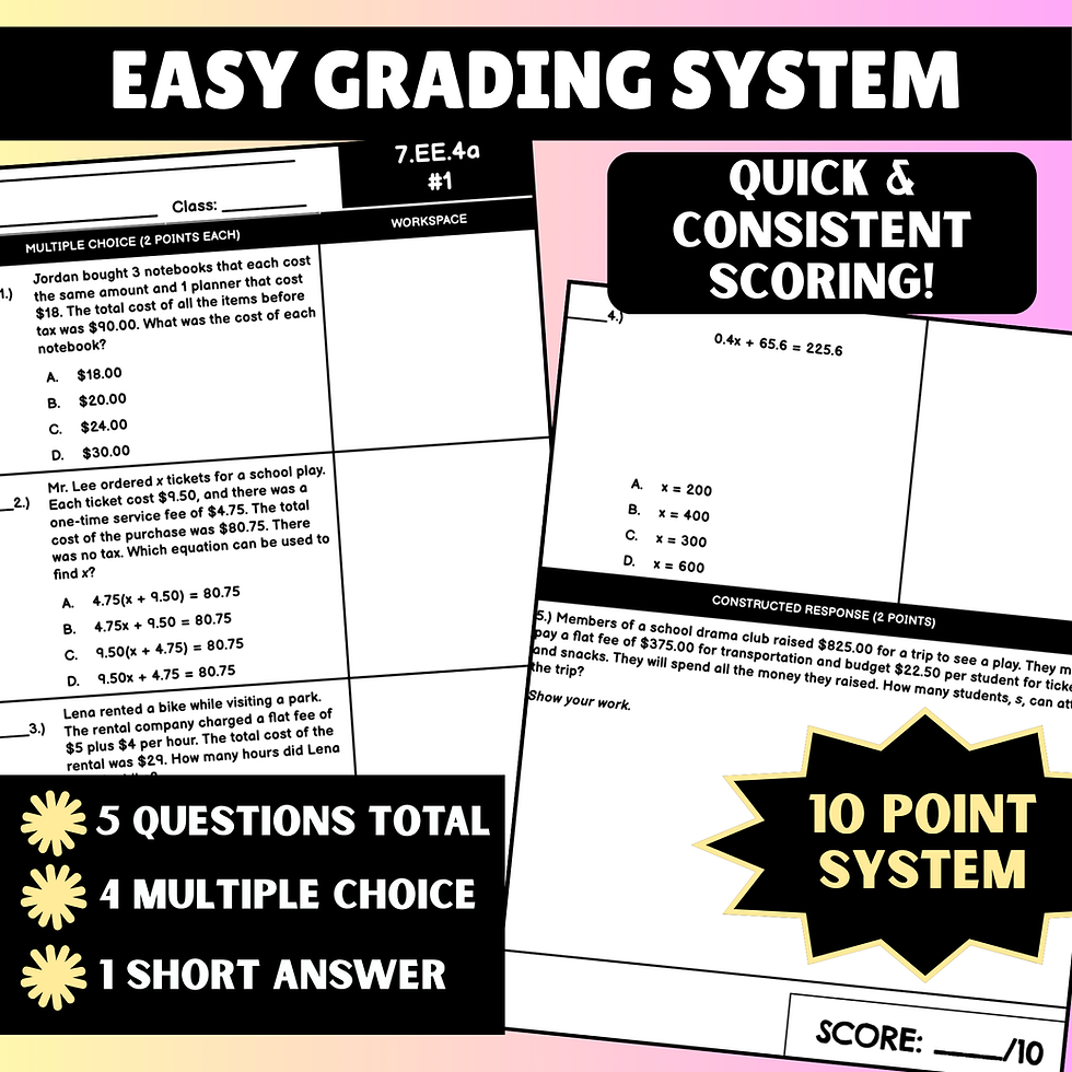 Thumbnail: 7th Grade Math Snapshot Quizzes: NY NGLS Aligned Test Prep & Progress Monitoring