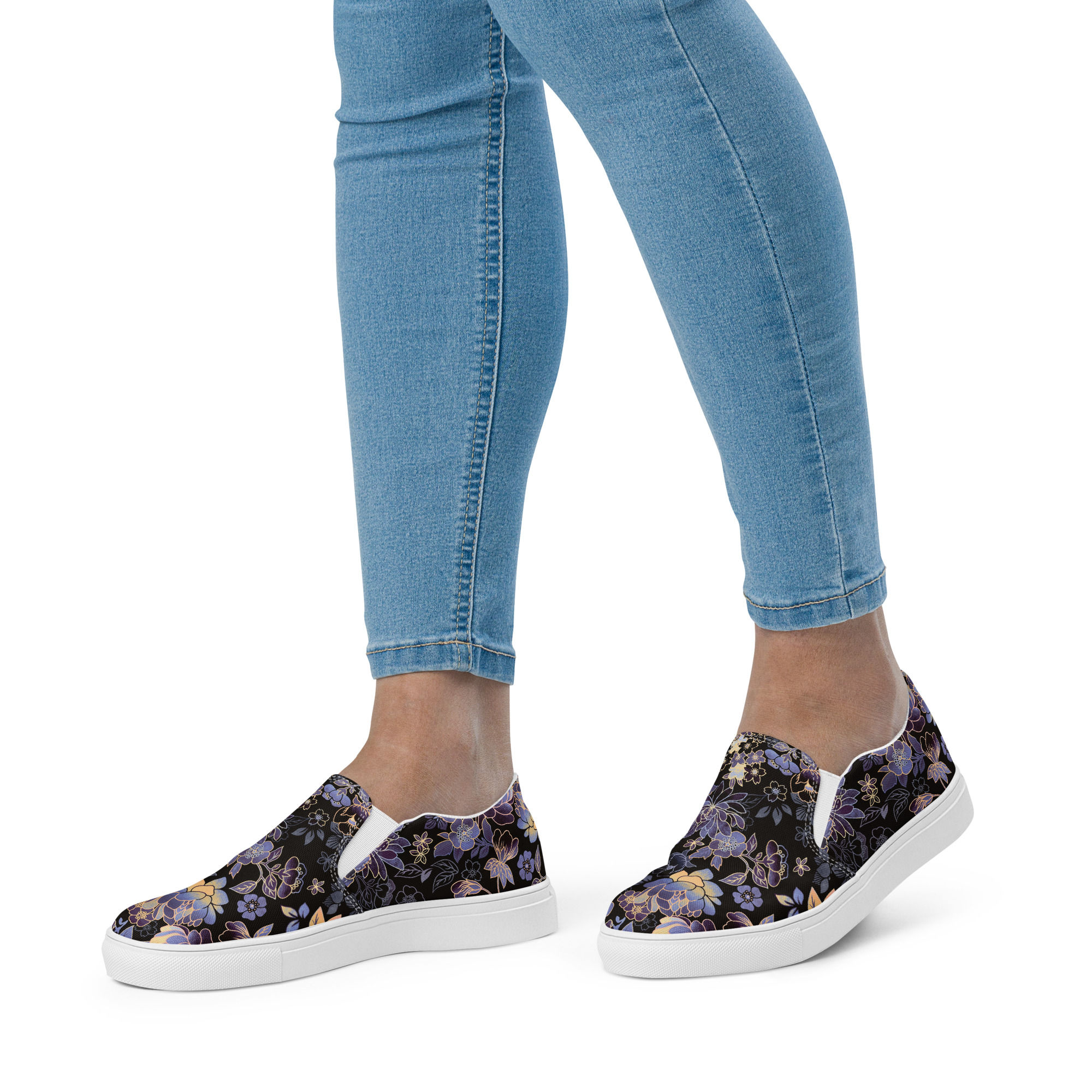 Women’s slip-on Cuddlesaur Brand Collection Exclusive Black-Pattern Canvas