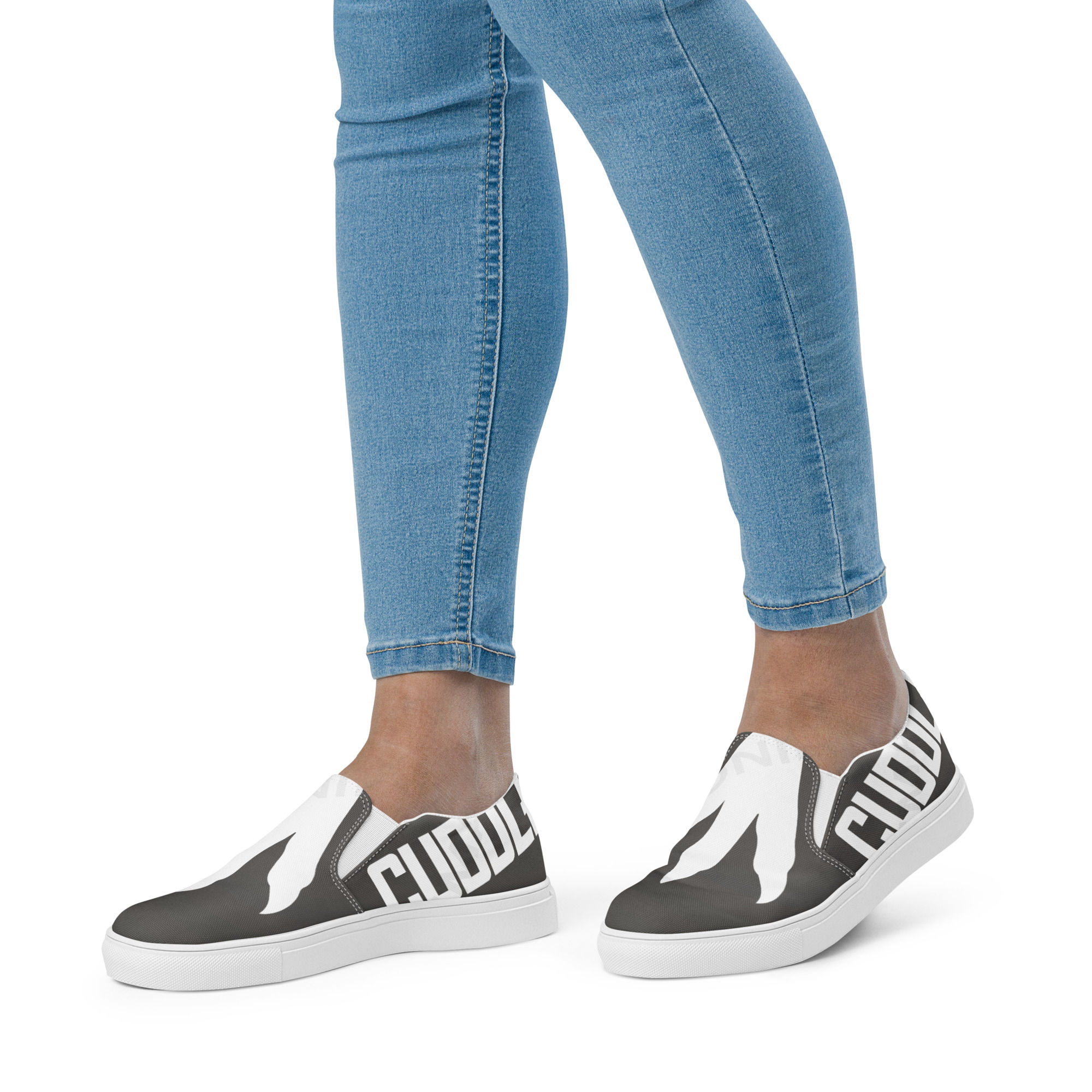 Women’s slip-on Cuddlesaur Brand Collection Exclusive Grey-White Canvas