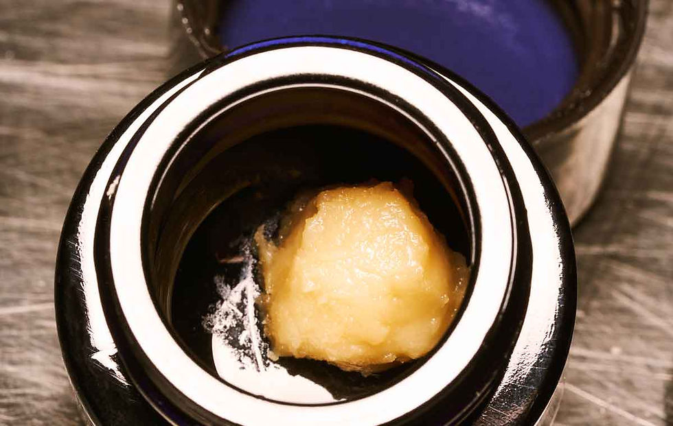 Robust cannabis hash rosin in black jar