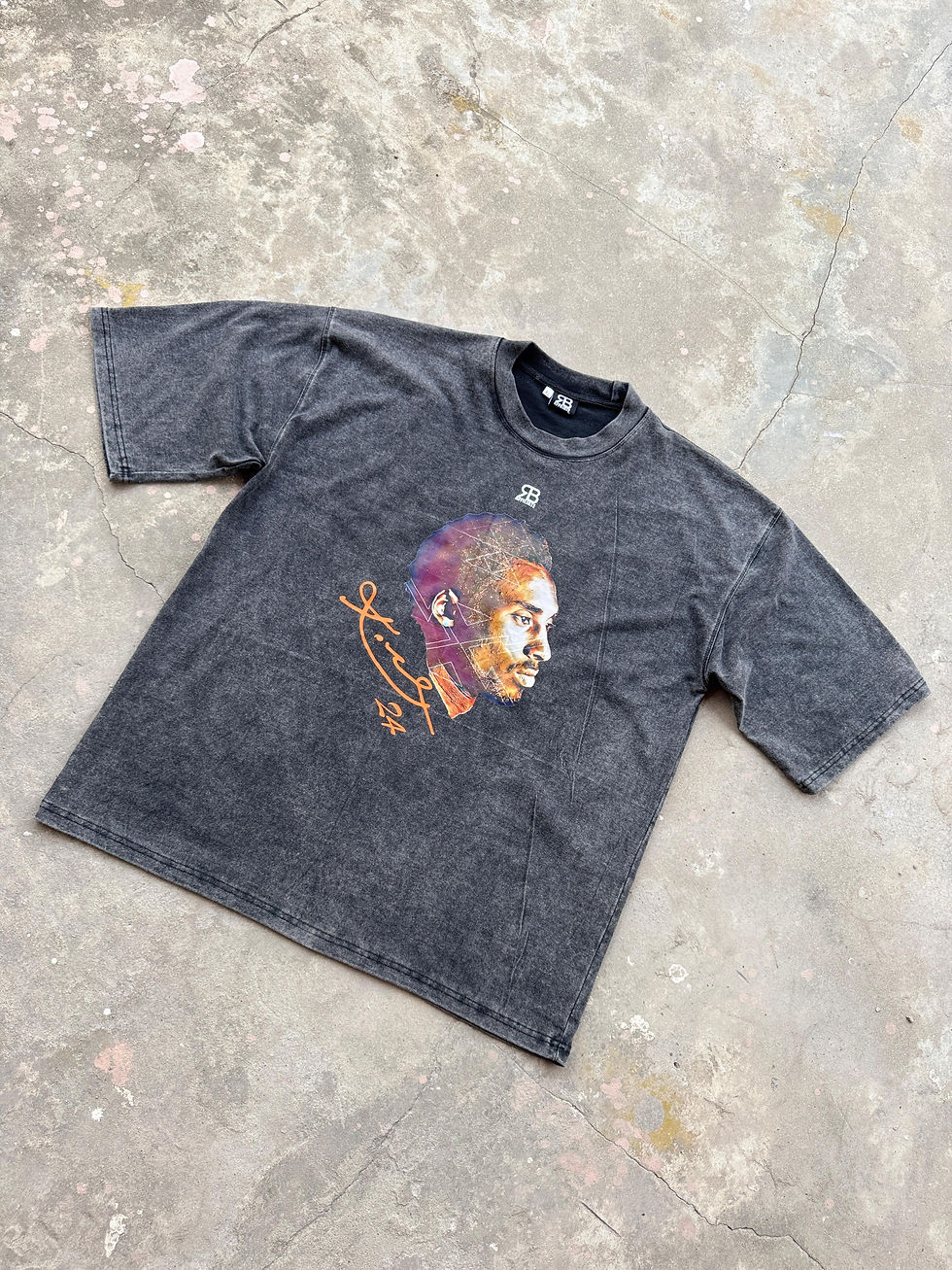 Thumbnail: RBA Kobe Forever Black Stone Washed Oversize Shirt.