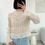 Thumbnail: Bohemian textured blouse in cream
