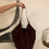 Thumbnail: Suede shoulder bag in burgundy