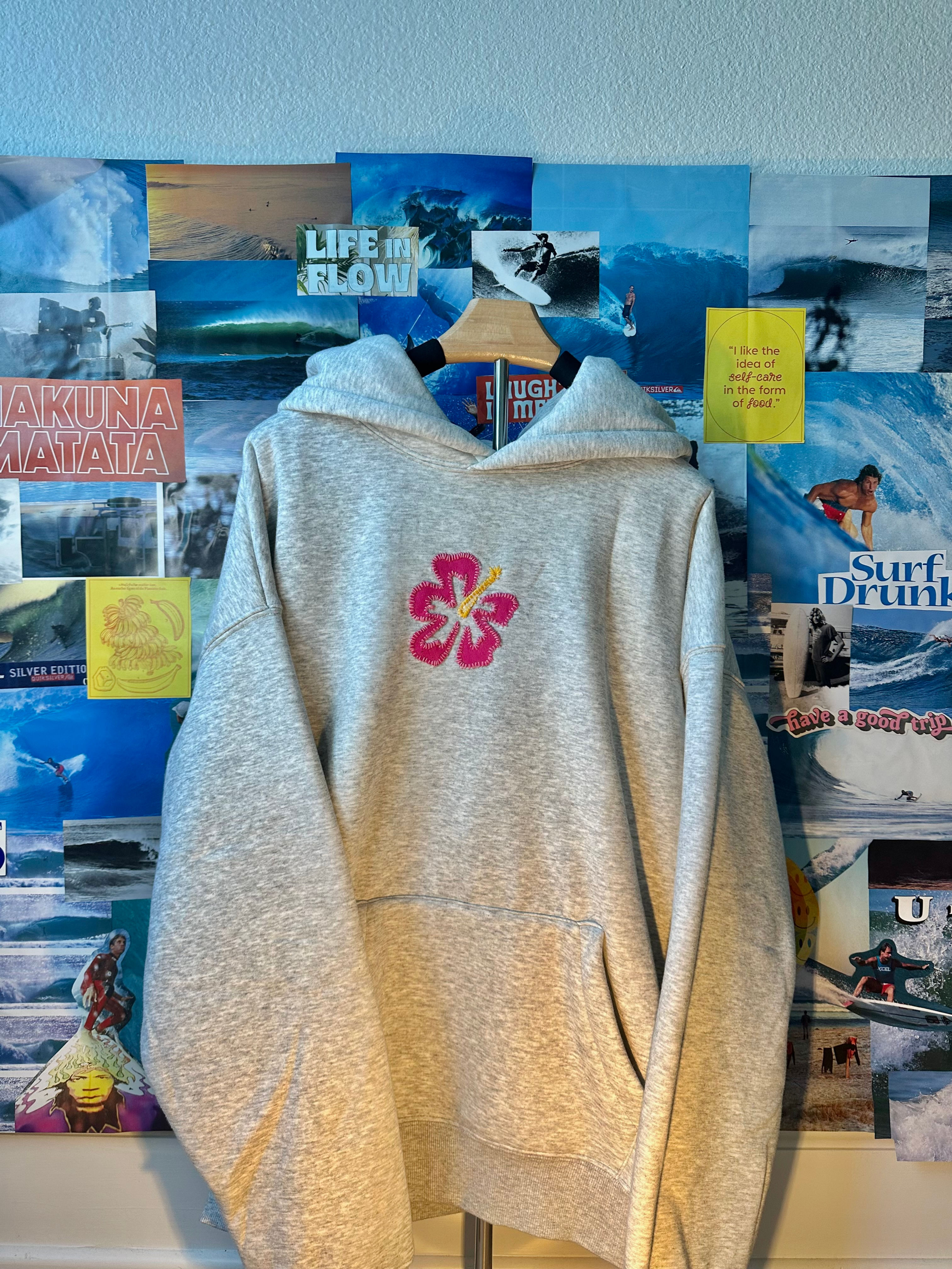 Hand-Stitched Whale Shark Hoodie-Hibiscus