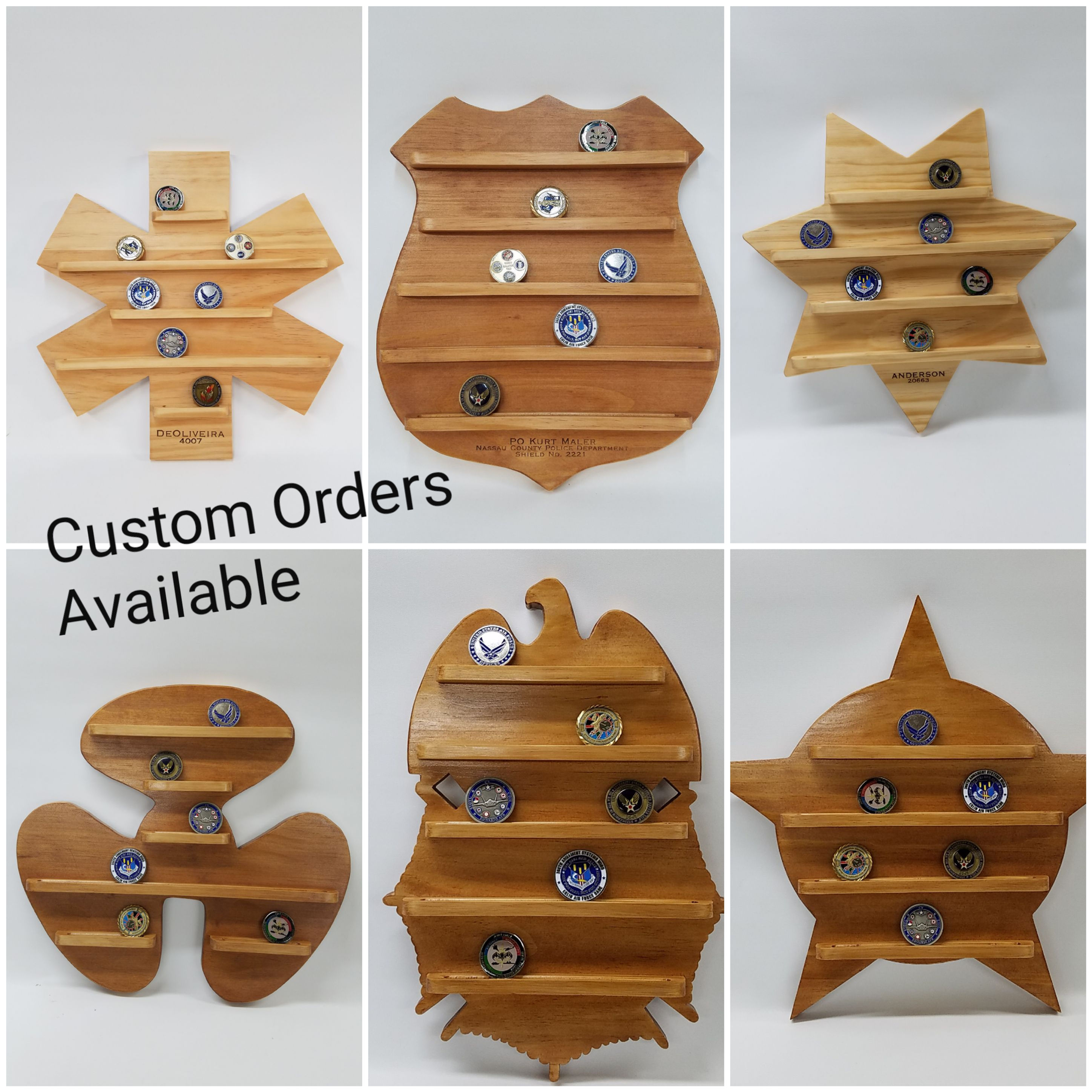 Wall Hanging Challenge Coin Holder - Display - Firefighter, Police, Sheriff,misc