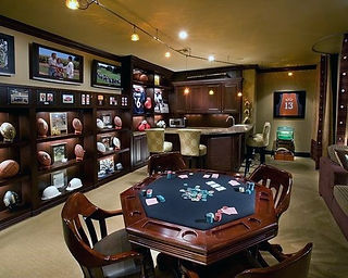 Poker Table in a Man Cave
