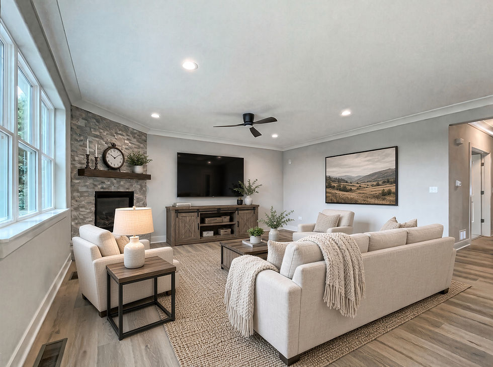 family room of Adams 4 Ranch Home
