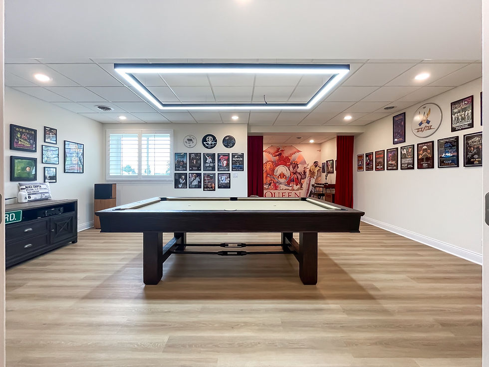 finished basement game room