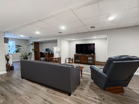 Basement Remodel Features New Family Room, Snack Bar, Bathroom & Bedroom