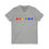 Thumbnail: Gamer T-Shirt, Rainbow Meeples Light Unisex V-Neck, Boardgames, Geek, Gift, Fun