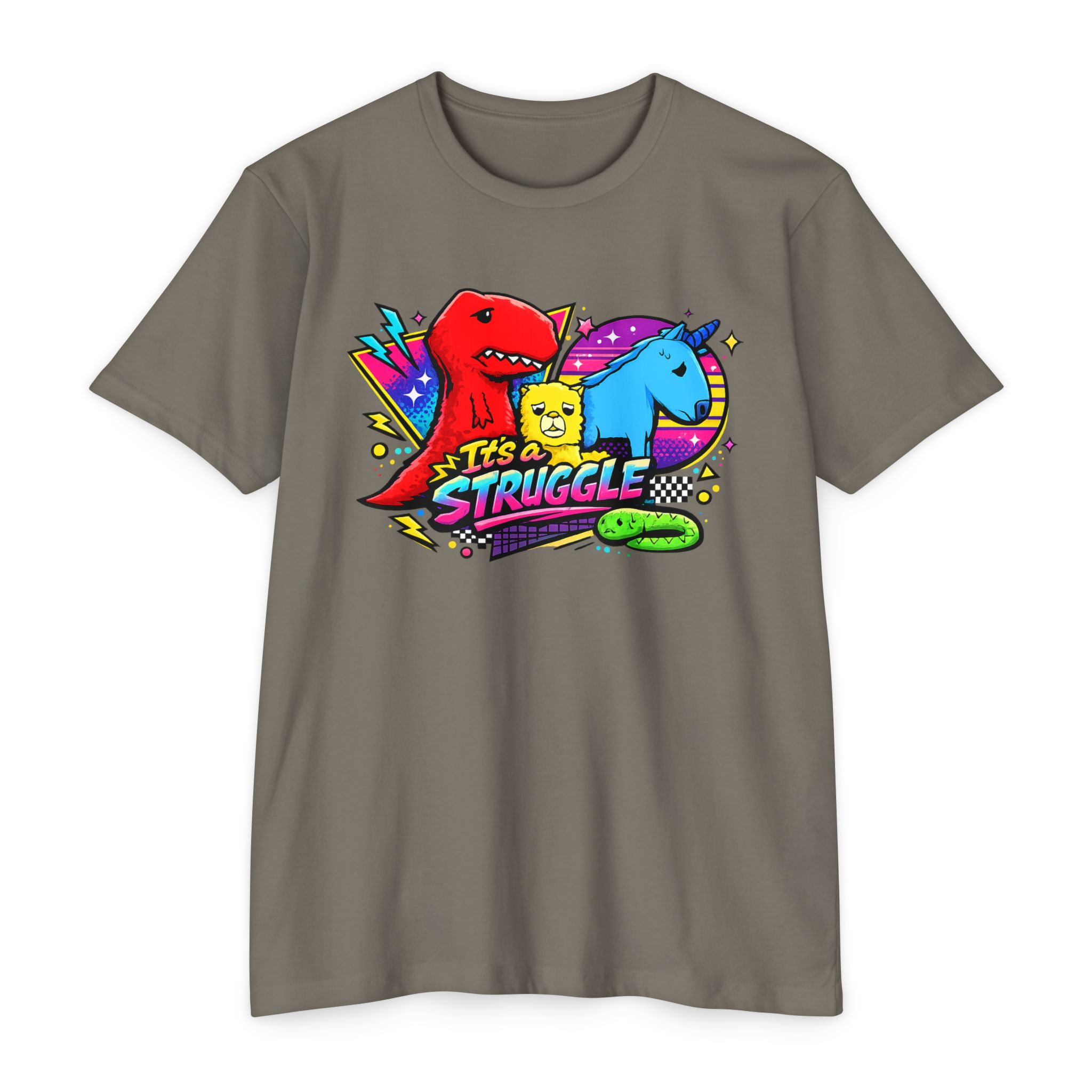 It's a Struggle 90's T-Shirt, Colorful Retro Cartoon Tee