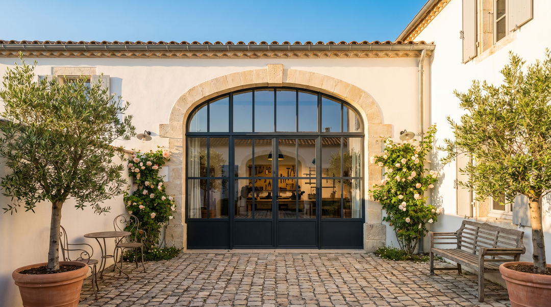 specialiste du verre et de l'aluminium sur l'ile de ré pour les projet de construction ou de rénovation : veranda - pergola - store banne - menuiseries aluminium - fenetres - portes d'entrées, portail aluminium - porte de garage - les ateliers de ré, createurs d'espaces d'exeption sur l'ile de ré