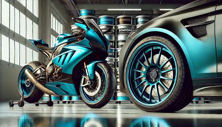 Motorrad und Auto die pulverbeschichtete Felgen haben