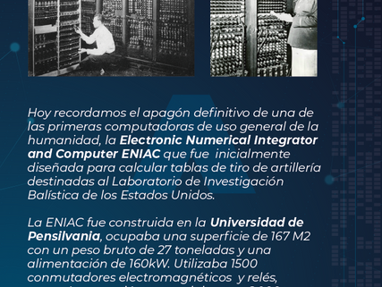 2 de Octubre de 1955: Electronic Numerical Integrator and Computer ENIAC