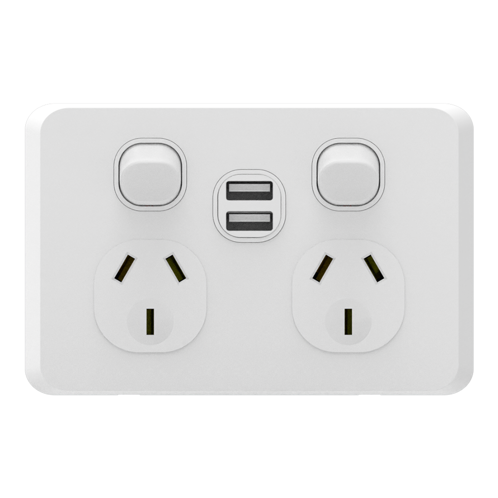 iSwitch - Edge Series - Double Power Point USB A+A(5V/2.1A)